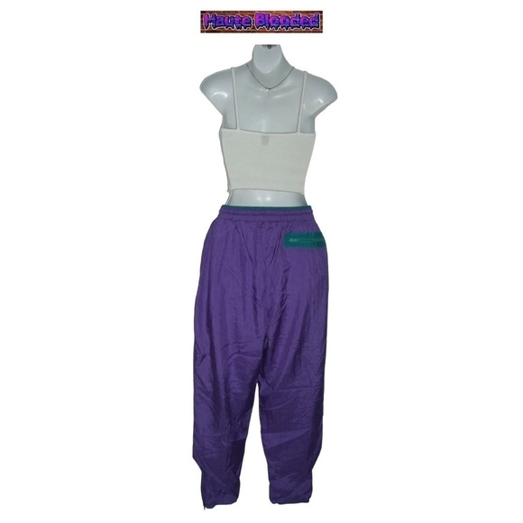 Vintage 80s White Stag Retro Ski Outfit Purple Quilted Hoodie Pants Fair Isle M - Picture 9 of 16